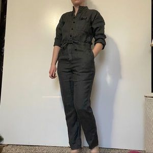 Dark Grey Alex Mill Linen Jumpsuit